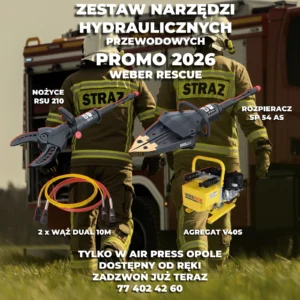 Narzędzia hydrauliczne WEBER RESCUE, NOŻYCE, ROZPIERACZ RAMIENIOWY, AGREGAT